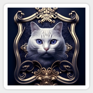 Victorian Kitty Portrait 1 Sticker